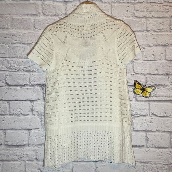 GUILTY Open Cocoon Pointelle Knit Cardigan Size Small - Picture 4 of 7